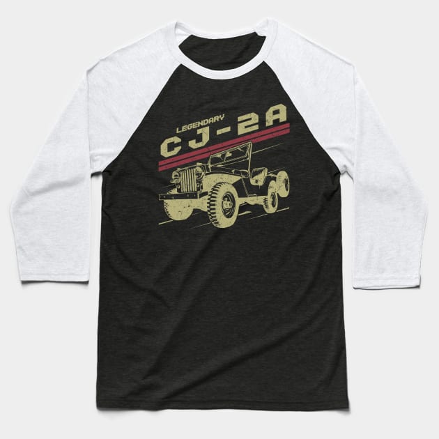 CJ-2A Jeep car trailcat Baseball T-Shirt by alex77alves